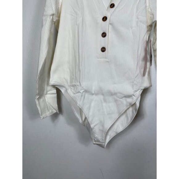 Good American Long Sleeve Button Up Bodysuit Size 5 - Picture 6 of 8